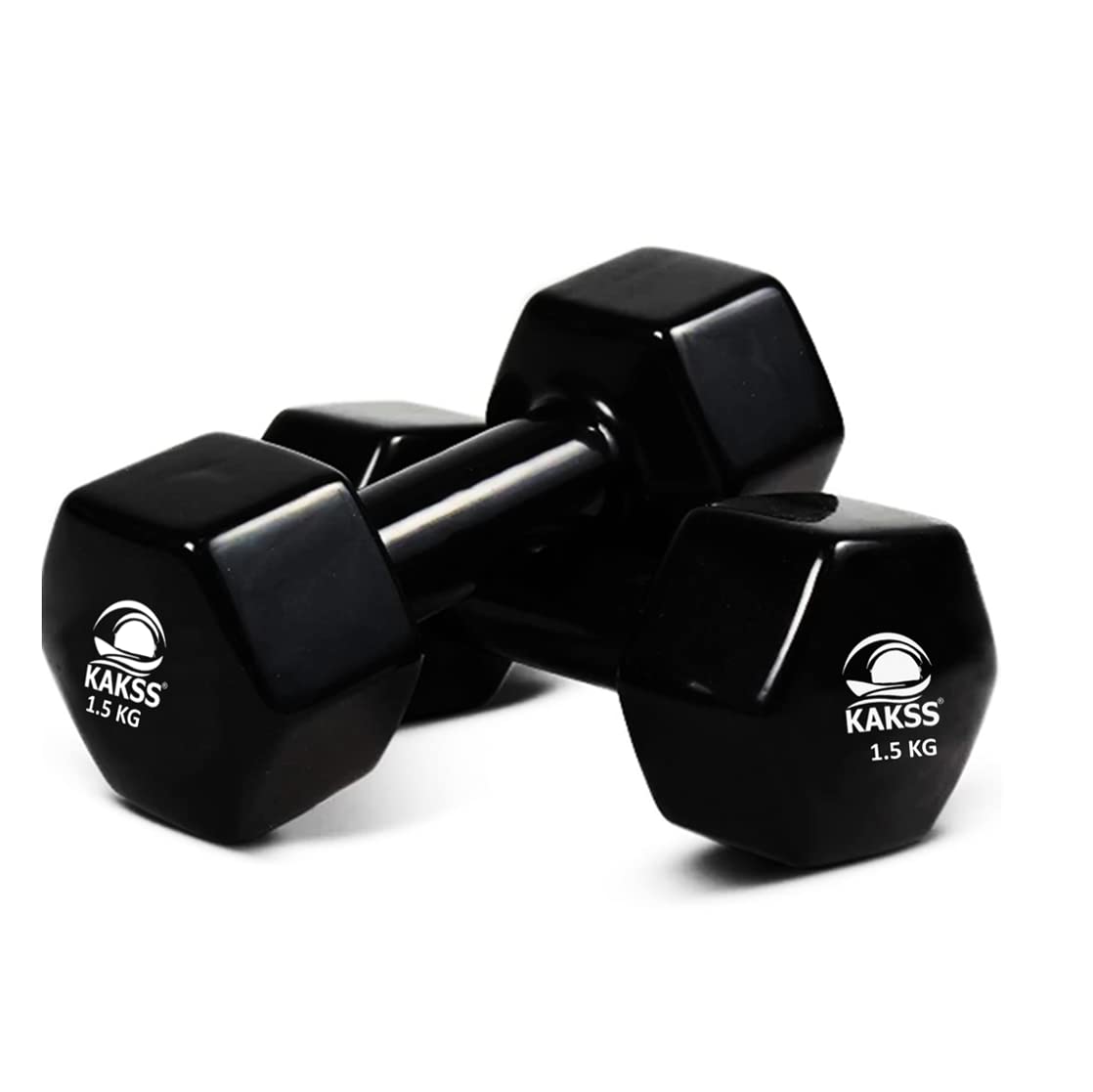 Kakss Cast Iron Vinyl Coated Dumbbells (1.5 KG PAIR (BLUE))