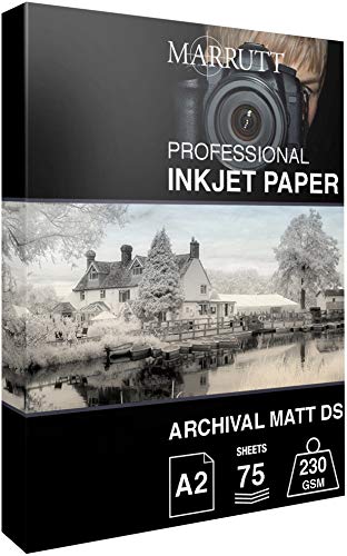 Image of Marrutt 230gsm Archival Matt Double Sided Inkjet Photo: A2-75 Sheets