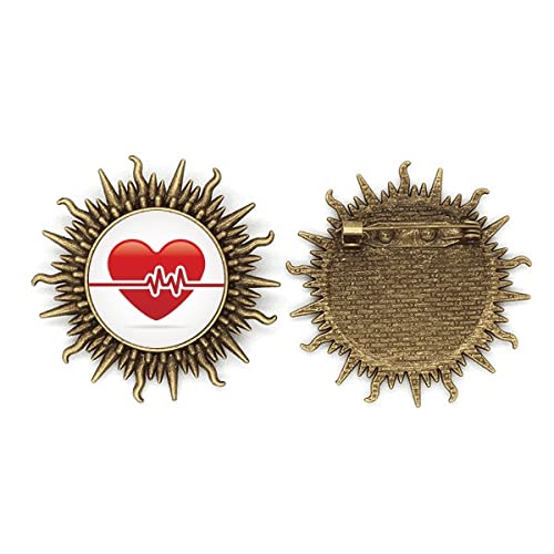 Broche électrocardiogramme cœur en métal pour personnaliser votre blouse blanche