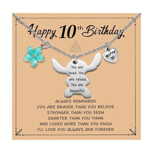 Image of Ukodnus 6-10 Year Old Birthday Necklace Gifts, You are Loved Valued Beautiful Gift, Birthday Jewelry Gift for Daughter Granddaughter Niece