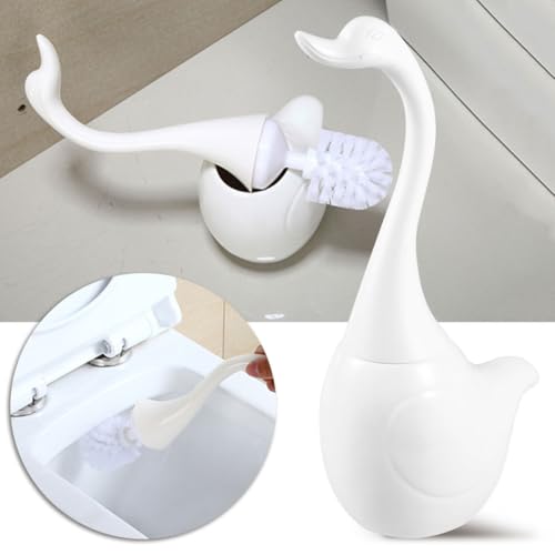 Brosse de toilette cygne céramique VOSAREA balayette WC moderne à manche long