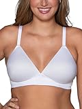 Vanity Fair Women's Effortless Bras for Everyday Wear, Buttery Soft Fabric & Lightweight Memory Foam Cups, White Lace, 42D