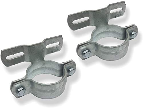 1 Paar (2 Stück) Schellen Rohrschellen ø60mm feuerverzinkt 70mm Lochabstand
