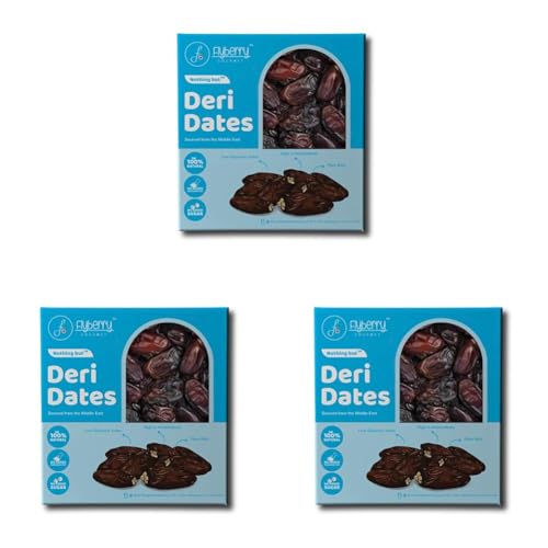 Image of Flyberry Gourmet Deri Dates (Khajoor /Khajur) 500 g | 100% Natural | Rich in Calcium, Iron and Potassium | Instant Energy (Pack of 3)