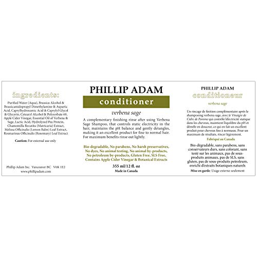 Phillip Adam Verbena Sage Conditioner for Silky Soft Hair - Add Hydration and Reduce Frizz - Silicone Free and Paraben Free - 12 Fl Oz image 5
