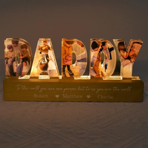 Personalized Dad Night Light, Photo LED Light, Fathers Day Gift