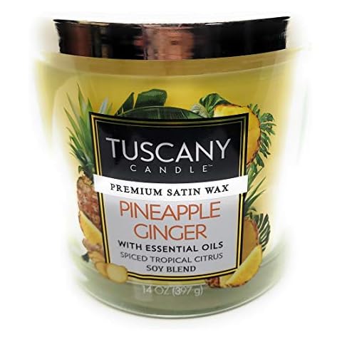 Tuscany Candle Pineapple Ginger Premium Satin Wax Scented Candle Cover