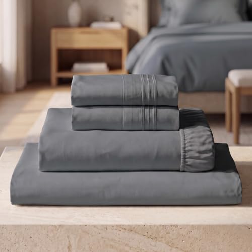 Mellanni Iconic 4-Piece Sheet Set King Gray