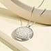 Engraved Flower Empaistic Geometric Photo Locket Necklace Gold Silver Plated Vintage Antiqued Carved Pattern Oval Round Hold Pictures Pendant Necklace for Men Women Souvenir Memorial Fashion Jewelry Gifts (Silver round)