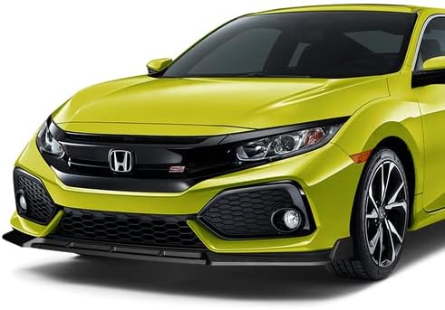 3 Pieces Type-R Style Front Bumper Lip Chin Spoiler Splitter Side Body Kit Trim Protection Compatible with 2017-2021 Honda Civic Si Model, 2018 2019 2020 (Matt Black)