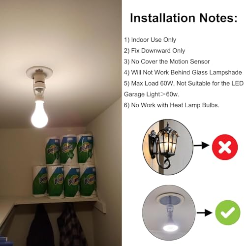 Image of PIR Motion Sensor Light Socket,E26 /E27 Smart Lamp Bulb Holder Adapter Auto On /Off Light Control Suitable for Garage Basement Porch Storage Room