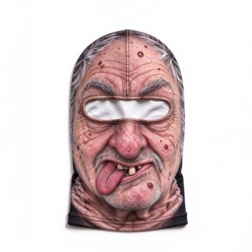 Old Man Ski Mask Funny Balaclava Realistic Face 3D Print Coverage Adults | Ski Mask with Neck Coverage, Stretchy, Novelty Winter Cover for Skiing, Snowboarding, Outdoor Parties, Riding, Funny Gifts - image 1