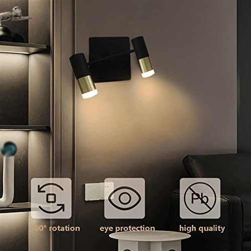 Lámpara de lectura ajustable de doble cabezal y luz LED para pared de pasillo 2