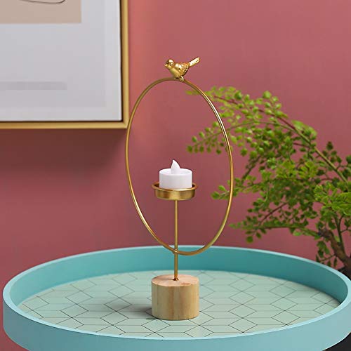 European Romantic Candle Candelabra Metal Decorative Candle Holder Creative Candle Stand Functional Table Decorations for Restaurant Hotel Decoration-b H24cmxd14.5cm