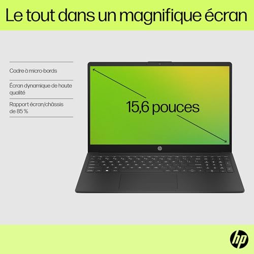 HP 15 fd0001sf Ordinateur Portable 15 6" FHD PC Portable Intel Celeron N100 RAM 4 Go UFS Intel UHD Graphic Windows 11 Laptop Clavier AZERTY - vue 6
