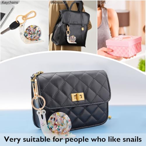 Cute Animal Bag Charm Keychain Set - 3 Designs (Snail, Snake, Worm) with Acrylic Charms & Gold Lobster Clasp