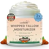Clariglow Whipped Beef Tallow Face Moisturizer | 100% Grass Fed Beef Tallow Skin Face Balm Cream | Lotion Balm Body Moisturizer with Honey & Almond | 4 oz | Natural Skin Care