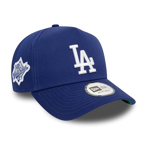 New Era Los Angeles Dodgers MLB Cap 9Forty E-Frame World Series Patch Baseball Kappe verstellbar blau - One-Size