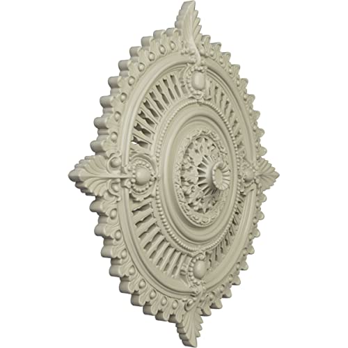 Image of Ekena Millwork CM29HYCYF Haylynn Ceiling Medallion, Clear Yellow, 29-1 /8 inch x 1-1 /4 inch x 4 inch