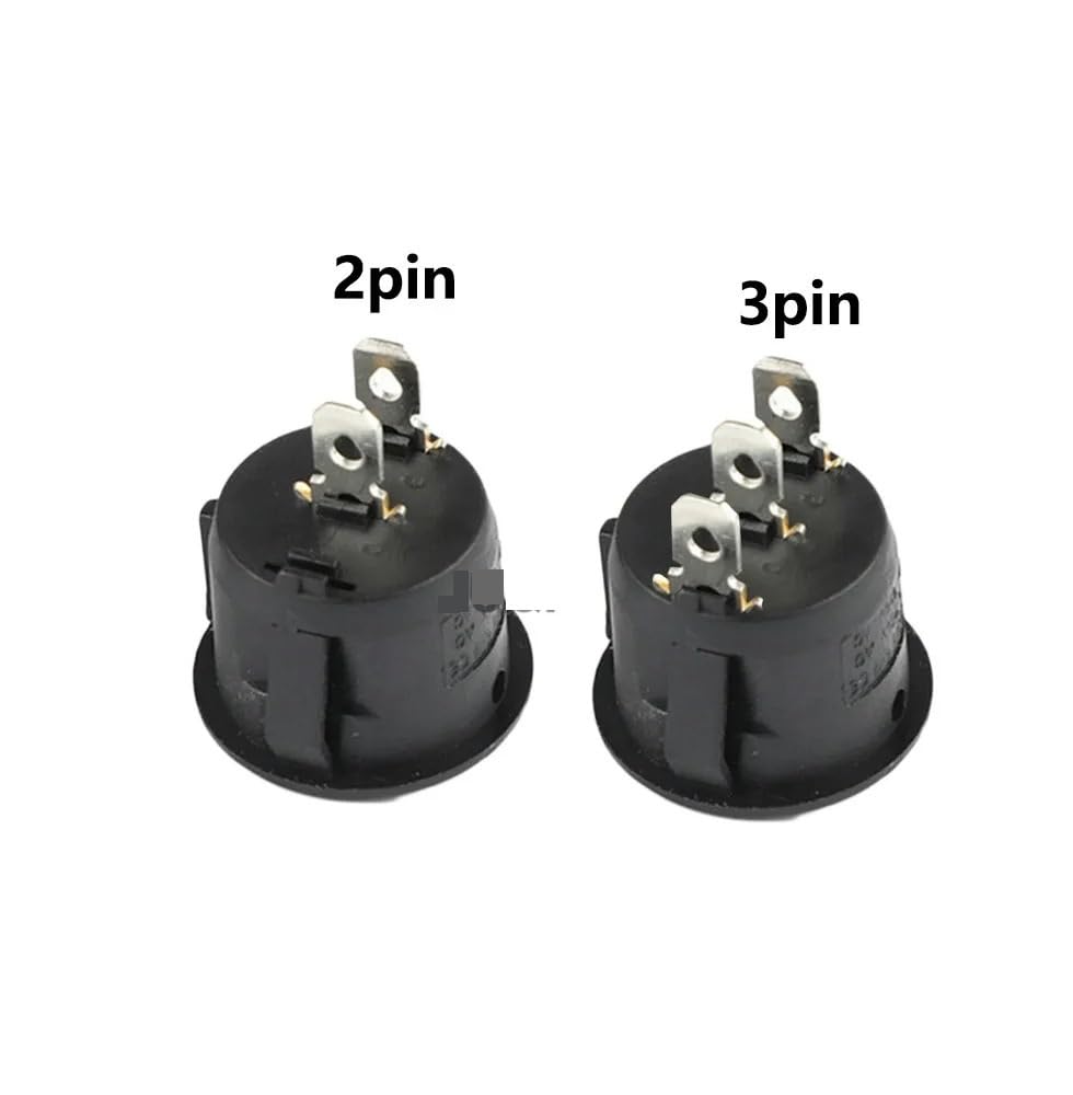 1/2/5/10 PCS Rosso Nero Bianco ON/OFF Rotondo Interruttore A Levetta A Bilanciere 6A/250VAC 10A 125VAC Interruttore A Pulsante In Plastica 2 PIN 3 PIN KCD1(3PIN ON-OFF Black,1PCS)