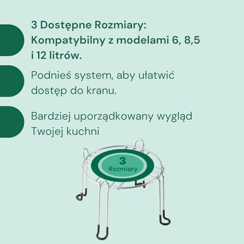 British Berkefeld Stojak Do Systemu Grawitacyjnego | Stojak Ze Stali Nierdzewnej Do Filtrów Wody Do Systemów Grawitacyjnych 6 L | Antypoślizgowe Gumowe Nóżki | Podstawa Wspierająca |21 L X 21 W X 18 H