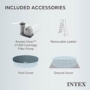 Intex 20ft x 52in outdoor prism frame above ground swimming pool set with cartridge filter pump 2 lounger float chairs and inflatable cooler with lid  urban country home decor