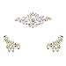 Autocollants Gemme Corps Autocollants Temporaires en Strass Lumineux Bijoux de Visage en Cristal Acrylique Accessoires de Festival Paillettes de Visage de Sirène Brillant (Style Classique)