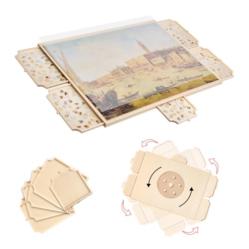 Table de puzzle 2000 pièces plateau bois rotatif grand casse tête