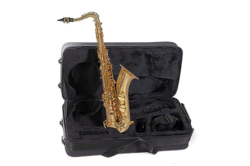 Roy Benson Bb-Tenor Saxophon TS-302 (premium Relaxed Neck Design mit RND S-Bogen, mit Hoch F#-Klappe & H/B-Wippe, USA Mundstück, PISONI Polster, leichtes Rechtecketui, versenkbare Rucksackfunktion)