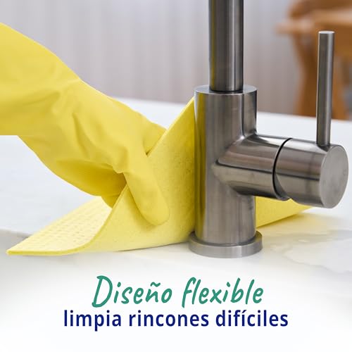 Miniatura 4 de Bayetas absorbentes The Essentials de Spontex | Paños superabsorbentes para fregar y secar | 100% pulpa de madera con certificación PEFC | Paquete de 12 x 4 (48 en total)
