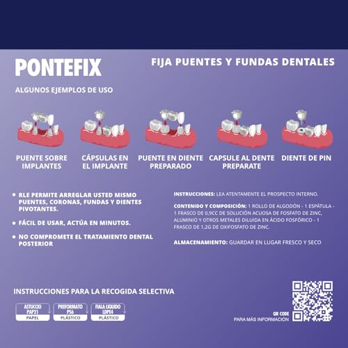 Pontefix Dentalzahnzement - Befestigt Brücken, Kronen und Stiftzähne, Selber Machen