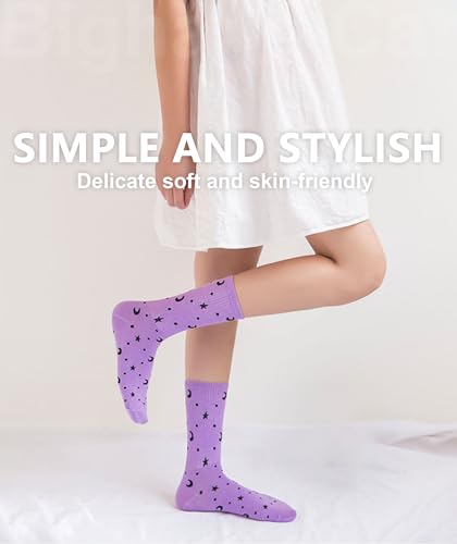Image of IIG Womens Novelty Cotton Crew Socks Cute Animals Socks Fun Flower Socks (fit women's shoe size 5-9)