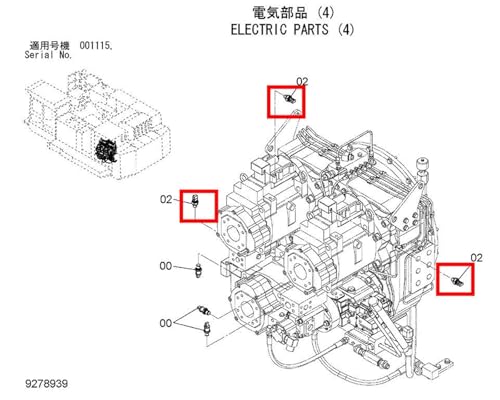 Capteur de pression 4436536 pour excavatrice Hitachi ZX200 et ZX210 - 4
