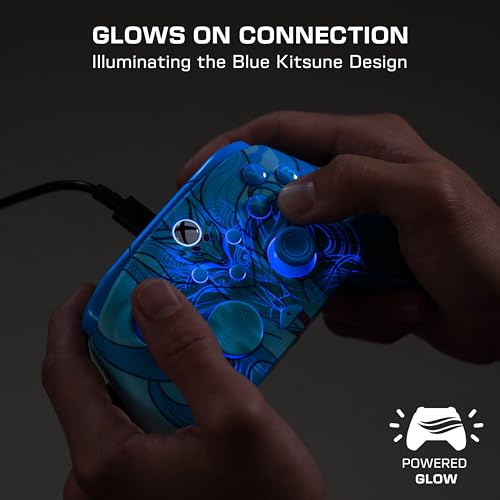 Image of Turtle Beach Rematch Advanced Wired Gaming Controller for Xbox & PC | Xbox Series X|S, Xbox One, PC, 2 Remappable Buttons, Hall-Effect Triggers, Audio Controls, Glows-in-the-Dark, Blue Kitsune