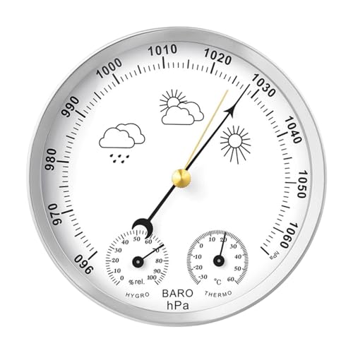 Ronyme Barómetro para Exteriores, higrómetro, manómetro portátil de fácil Lectura, barómetro para Laboratorios y hoteles.