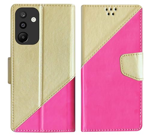 Image of SBMS Faux Leather Flip Cover for Samsung Galaxy M36 5G / Samsung Galaxy F36 5G Back Cover Case with Magnatic Closure | Inbuilt Stand | Card & Money Pocket (MultiPink)