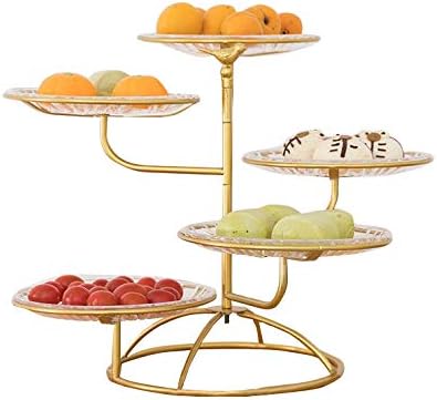 Blentude 5-Tier Cake Dessert Stand, Fruit Plate Dessert Snack Tray Creative Wedding Party Snacks Pastry Rack Stand-Tea Party Metal Serving Platter Christmas masterwork