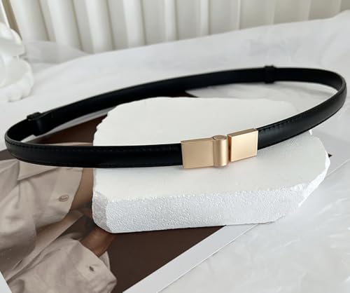 PU Leather Belts for Women Skinny Thin Waist Belt with Gold Buckle for Dresses3