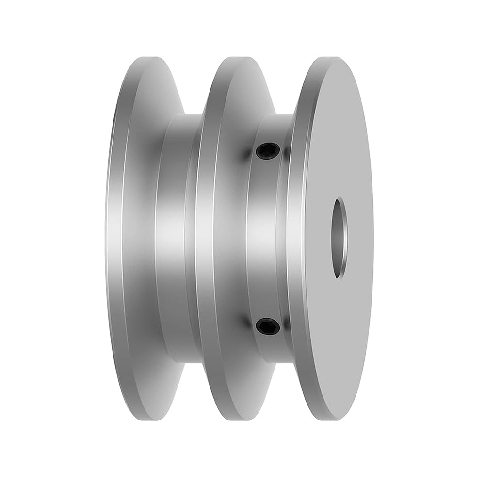 Puleggia trapezoidale a doppia scanalatura in alluminio, 1 pezzo (1 48 x 100 x 33,4 mm) per una trasmissione efficiente di potenza, materiale in lega, ideale per macchinari e progetti fai da te