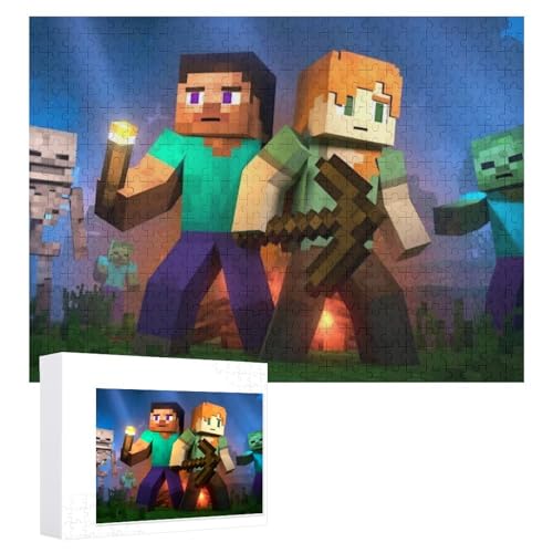 マインクラフト 木製ジグソーパズル 2000ピース アニメパズル インテリア用 コレクション 趣味時間 大人 子供向け 誕生日ギフト 壁飾り 初心者にも 70x100cm