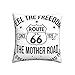 Funda De Cojín 45x45 cm, Sesenta Ruta 66 Carretera Funda De Cojín Hogar Decorativo Almohada Cuadrada para Sofá Dormitorio Sala Cama Hogar Interior, Exterior