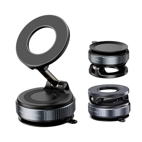 Image of TANTRA Strong Magnetic Phone Holder for Car with Vacuum Suction Mount for Your Car, Magnetic Phone Mount Compatible with All Smartphone