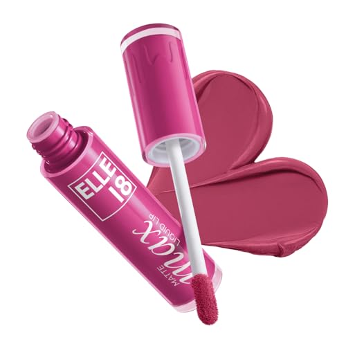 Image of Elle18 Matte Max Liquid Lipstick - Pink Peony, for Smooth Lips, with Hyaluronic Acid & Vitamin E, Blur Matte Finish, Transferproof & Smudgeproof - 6ml