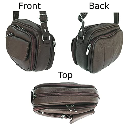 Cowhide Leather Women's Shoulder Purse Small Cross Body Organizer Bag with Many Pockets4