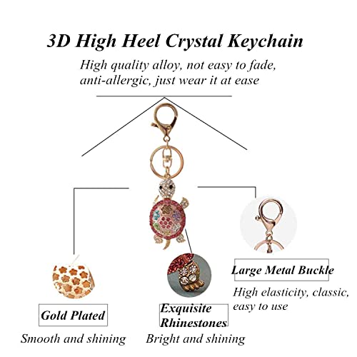 Cxuemh Cute Keychain Turtle Keychain Butterfly Keychain Rhinestone Keychain Alloy Keyring Inlaid With Crystals Bag Charms Turtle Car Accessories Crystal Keychain (Multicolor (Turtle)) #TOP4