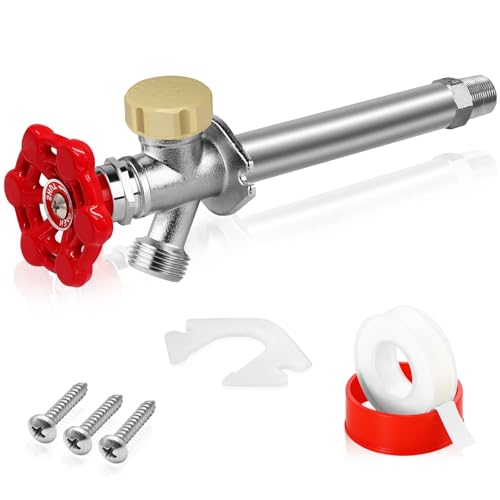 Boltigen 8inch Anti-Siphon Frost Free Sillcock Valve, No Lead Brass Freeze Proof Outdoor Water Faucet, 1/2