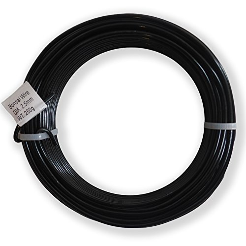 Grow A Bonsai Tree Anodizado de aluminio de 2,5 mm de Formación Bonsai alambre 250G gran rollo (60 pies) - (2,5 mm) 2.5mm Negro
