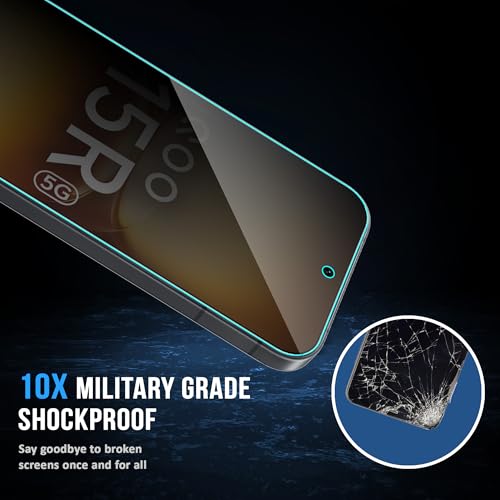 Image of FIRST MART Privacy Tempered Glass for iQOO 15R, 2 Pack | Anti-Spy 9H Screen Protector, Edge-to-Edge, Case-Friendly, Scratch Resistant, Bubble-Free