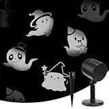 NOWSTO LED Halloween Decoration, Ghost Rotating Projector Yard Stake Lights, Indoor Outdoor Landscape Night Light for Home Thealter, Ceiling, Room, Patio, Garden, Halloween, Bedroom Decor