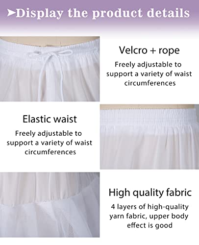 Hoopless Petticoats Crinoline A-line Slips Underskirt for Bridal Gown Floor Length3